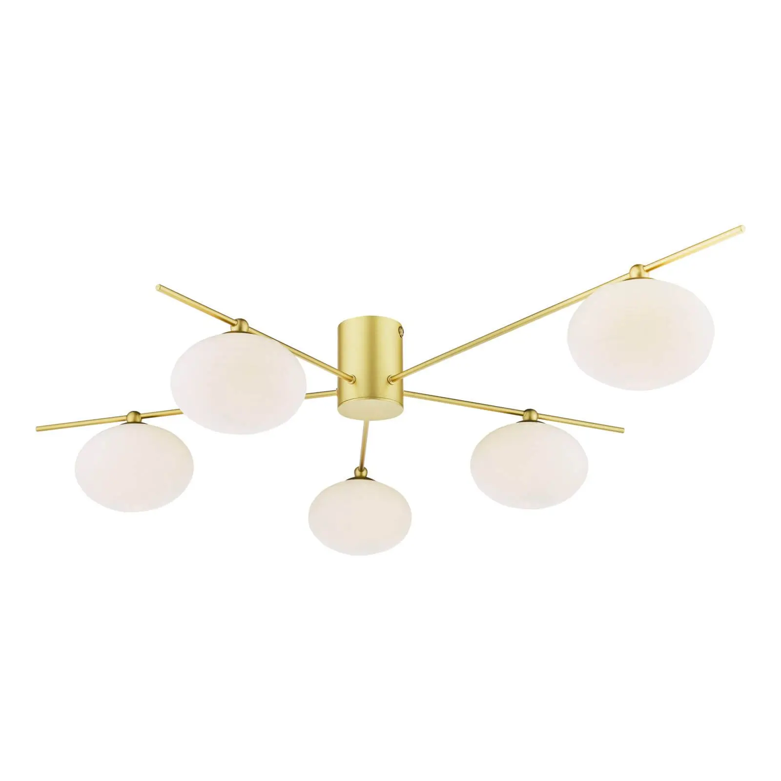 Jasper Satin Gold 5 Light Semi Flush Fitting